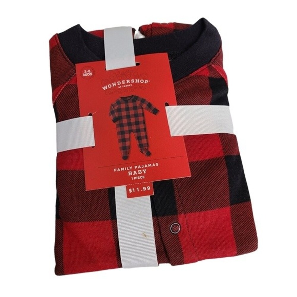 NWT Wondershop Family Baby Plaid One Piece Christmas Pajama 3-6M